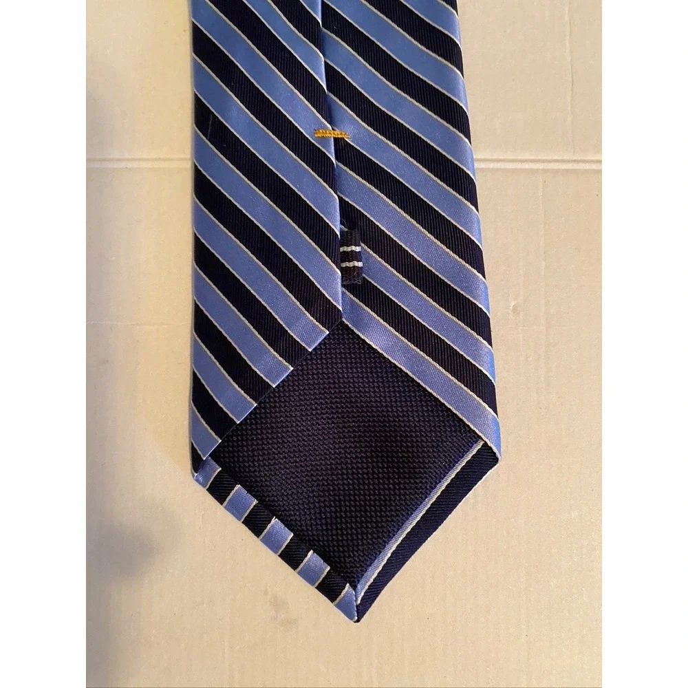 Nautica Mens Blue Navy Striped 100% Silk Necktie Classic Formal Business Tie